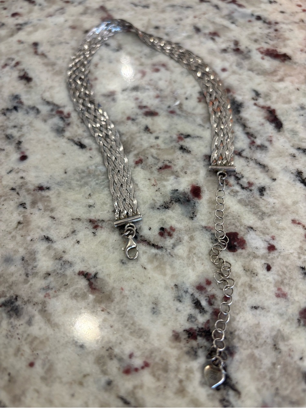 925 Sterling Silver Made in Italy Braid Chain Choker with Adjustable Extende